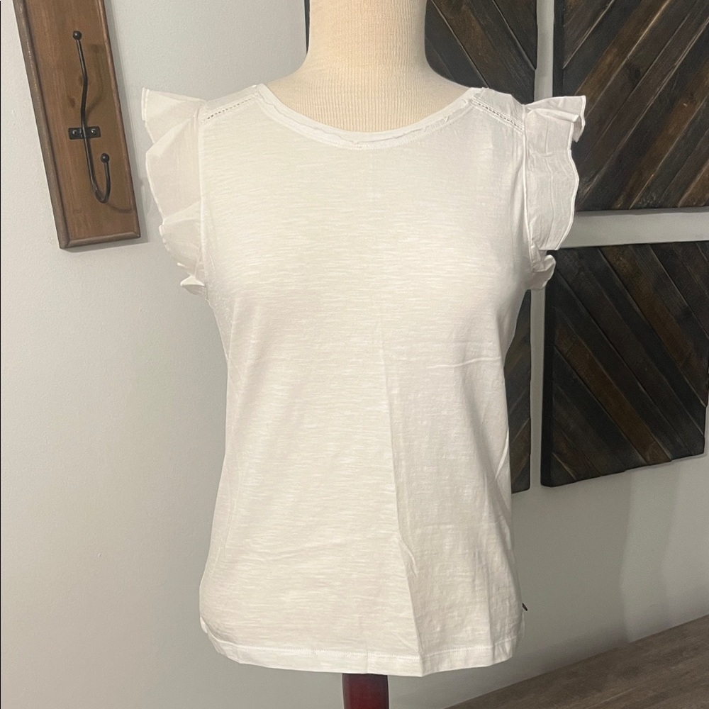 Hatley White Ruffle Sleeve Blouse